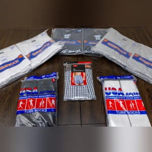 The $120 Shuffle package: T-shirts, cushioned tube socks and boxers